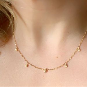 Yellow Sapphire Drop Necklace in 14K Yellow Gold